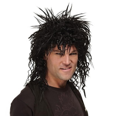 Seasonal Visions Rocker Black Adult Costume Wig