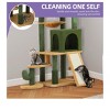 60in Tall Cat Tree With Leaves for Indoor Cats Cat Tree With Scratching Post For Indoor Cats With Cat Condo - 2 of 4