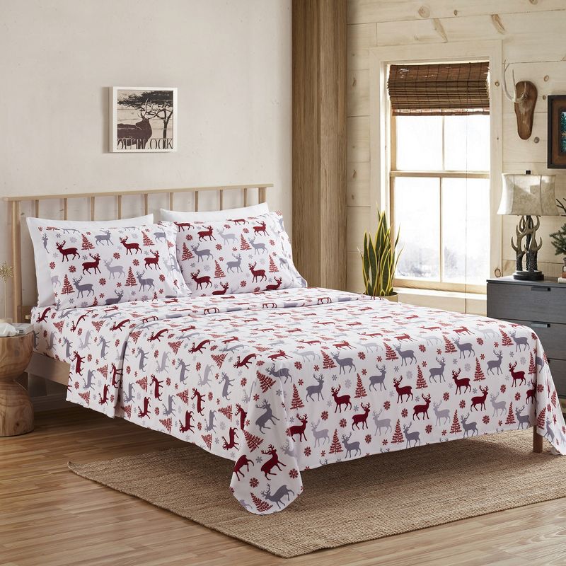 Printed Pattern Extra Deep Pocket Flannel Sheet Set by Sweet Home Collection™, 1 of 7