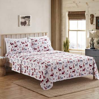 Printed Pattern Extra Deep Pocket Flannel Sheet Set by Sweet Home Collection™
