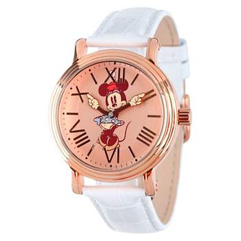 Women's Disney Minnie Mouse Shinny Vintage Articulating Watch with Alloy Case - White