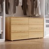 FUFU&GAGA Oak Six resser With 6 Drawers Storage Cabinet Chest TV Stand Entertainment Chest - 2 of 4