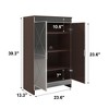 Kumasinova Shoe Cabinet with 2 Mirrored Doors,Modern Freestanding 4-Tier Shoe Storage Cabinet for Entryway,Hallway,Brown - 3 of 4
