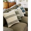 Slickblue 18 Inch Cotton Throw Pillow, Handwoven Cover with Insert, Classic Stripe Style, Square Cushion, Color Options - 3 of 4