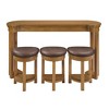 Grungis 4 Piece Wood Dining Table Set,Breakfast Table and Chairs Set with 3 Upholstered Padded Stools,Dining Table Set for Kitchen - 4 of 4