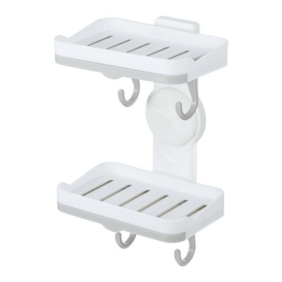 Unique Bargains Bathroom Kitchen Double-layered Wall Mounted Soap Dish ...