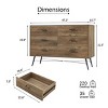 Drawer Chest,Rustic Walnut Decorative Storage Drawers With X-shaped stabilizing feet,bedroom furniture,Drawer Chest For Bedroom,Closet-Cuddlewood - 4 of 4
