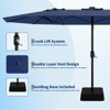 15FT Outdoor Double-Sided Large Patio Umbrella with Base, Rectangle Market Umbrella Outside Umbrellas for Poolside Lawn Backyard - 3 of 4