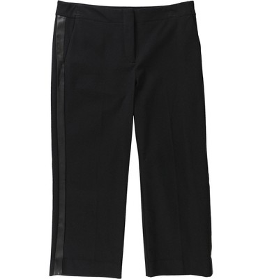 Alfani Womens Leather Trim Casual Trouser Pants
