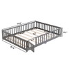 LOVMOR Montessori Floor Bed with Safety High Fence, Wood Kids Floor Beds Frame, Solid Wood Toddler Playhouse Bedframe - 2 of 4
