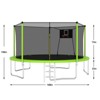 VisioGear 14FT Trampoline with Safety Enclosure Net, Trampoline with Basketball Hoop, Green, 168"*168"*108" - 3 of 4