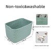 Aoibox Cotton Rope Storage Basket Set Woven Rectangle Decorative Organizer Bins for Clothes Toys Books Towels 3 Pack Green - 2 of 4