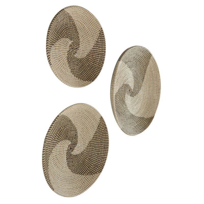 Seagrass Plate Handmade Basket Wall Decor Set of 3 Brown - Olivia & May, 4 of 16