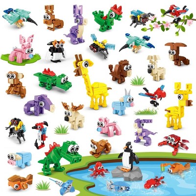 Hogokids  30 Packs Animal Party Favors for Kids, 810 PCS Mini Building Block Toy Set for Goodie Bag Fillers Classroom Prizes for Kids Ages 6+