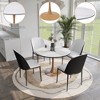 LeisureMod Bristol Round Dining Table with MDF Top and Natural Wood Steel Pedestal Base for Modern Kitchen and Dining Room - 4 of 4