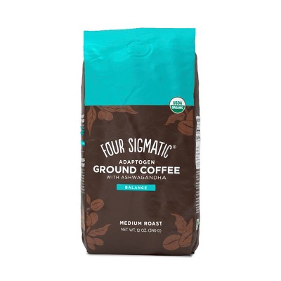 Four Sigmatic Ashwagandha & Eleuthero Adaptogens Balance Medium Roast Ground Coffee - 12oz