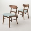 NicBex Mid Century Rustic Upholstered Dining Chairs Set of 2 with Curved Back,Farmhouse Accent Chairs for Dining Room,Kitchen,Office - 3 of 4