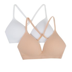 Fruit of the Loom Girls' Seamless Trainer Bra with Removable Modesty Pads 2-pack - 1 of 2