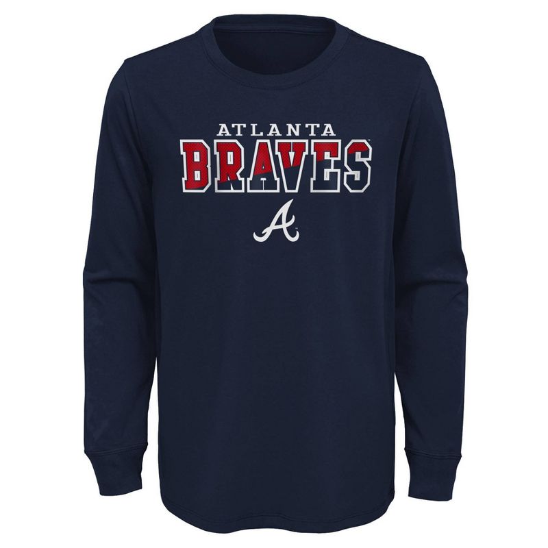 MLB Atlanta Braves Boys&#39; Long Sleeve T-Shirt, 1 of 2