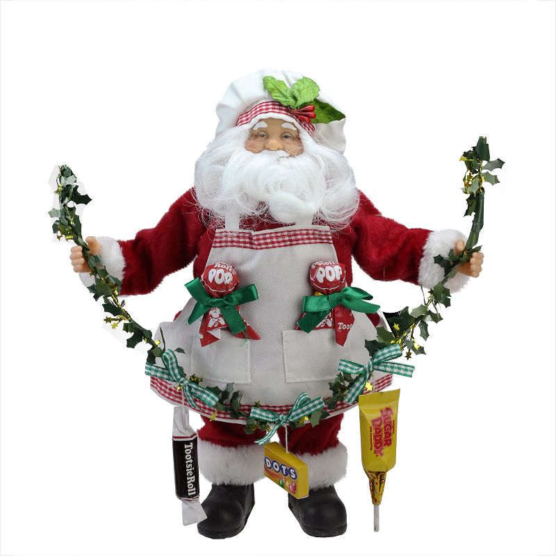 Northlight 12" Santa Claus Holding a Garland with Tootsie Candies Christmas Decoration, 1 of 6