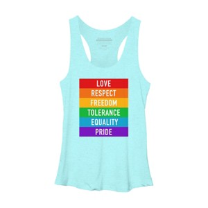 Adult Design By Humans Pride Rights Motto By PINHEAD66 Racerback Tank Top - 1 of 2
