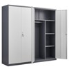 Munora - 70.80 Inch Wardrobe - Gray Metal Lockable Closet with Hanging Rod - Waterproof & Fireproof - 2 of 4