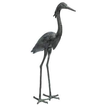 Achla Designs Stately Great Blue Heron Garden Statue, Cast Aluminum, Lifelike Wading Bird, Weather-Resistant