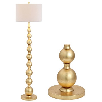 62.5" Metal Adriana Floor Lamp (Includes LED Light Bulb) Gold - JONATHAN Y