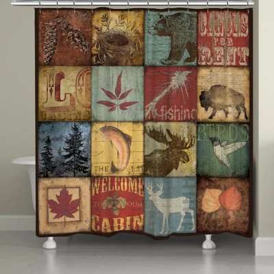 Laural Home Lodge Patch Shower Curtain