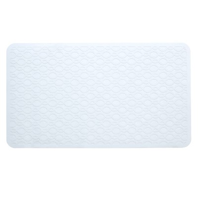 15.5 in. x 27.5 in. Rubber Bath Mat in White