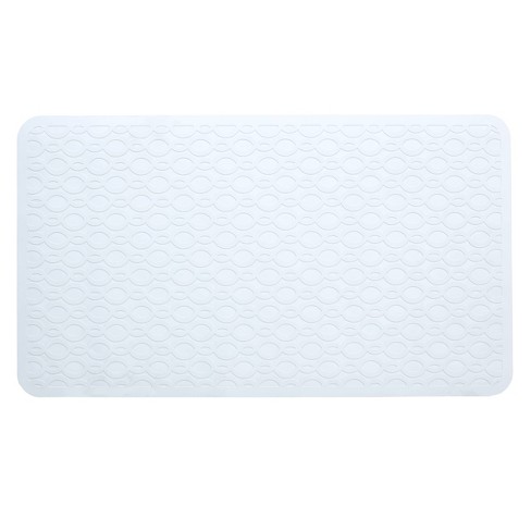 15.5 in. x 27.5 in. Rubber Bath Mat in White