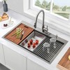 JUJABU Drop-In Stainless Steel Kitchen Sink with Accessories (Pack of 5) -33"x22"x10" - 2 of 4