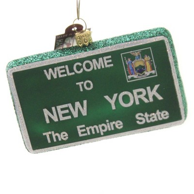 Holiday Ornaments 2.5" Welcome To Newyork State Sign Empire State  -  Tree Ornaments