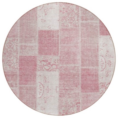 Pink Blush And Ivory Patchwork Washable Indoor Outdoor Area Rug