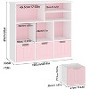 Toy Storage Cabinet with 3 Movable Drawers & 6 Cubes, Children's Toy Shelf Kids Bookshelf with Hidden Wheels, for Bedroom and Playroom and Nursery - 3 of 4