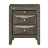 HomeStock Grey Nightstand 28x23x17 Contemporary Bedside Table with Three Drawers, Durable Modern Bedroom Storage and Organization - 4 of 4