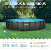 Funsicle 24 Feet by 52 Inches Oasis Designer Round Frame Above Ground Swimming Pool with SkimmerPlus Filter Pump and Cover, Dark Herringbone Pattern - 2 of 4