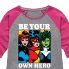 Girls' - Marvel - Be Your Own Hero Shirt Tail Raglan Graphic T-shirt - 2 of 4
