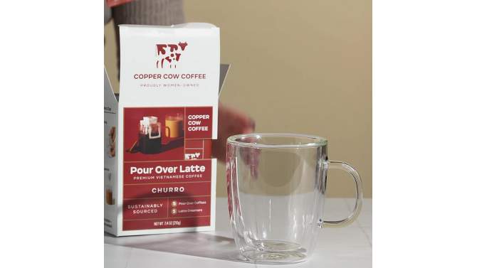 Copper Cow Churro Dark Roast Latte Pour Over Kit - 7.4oz, 2 of 10, play video
