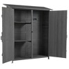 CAVINAS Outdoor Storage Shed with Lockable Door, Wooden Tool Storage Shed with Detachable Shelves and Pitch Roof - 3 of 4