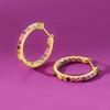 Ross-Simons 1.90 ct. t.w. Multi-Gemstone Inside-Outside Hoop Earrings in 18kt Gold Over Sterling - 4 of 4
