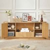 64-Inch Wavy TV Stand with Curved Side Panels, TV Stand Press-to-Open Doors for Living Room, Particle Board TV Stand-Coolbibila - 2 of 4