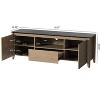 58"W/70"W Modern TV Stand Entertainment Center TV Cabinet with Drawer and Shelf, Natural Wood Wash-ModernLuxe - 4 of 4