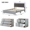4 Piece Modern Bedroom Set with Upholstered LED Bed Nightstands and Dresser Set,Queen Size Storage Furniture for Contemporary Home-LAOTIES - 4 of 4