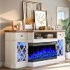 70" Bevel Farmhouse TV Stand with 36" 3-Sided Glass Fireplace - 2 of 4