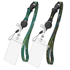 Greatshield 2 Pack Cruise ID Badge Holders Retractable Lanyards & Water Resistant, Cruise lanyards Badge Reel for Cruise Ship -Black Blue - 1 of 4