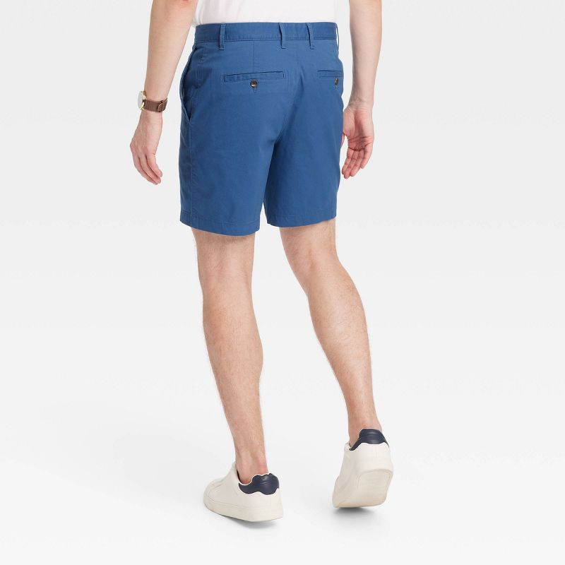 Men's Every Wear 7" Flat Front Chino Shorts - Goodfellow & Co™ Cruise Blue, 3 of 5