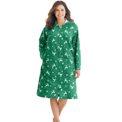 Dreams & Co. Plus Size Short Hooded Sweatshirt Robe