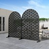 Wooakway 72"H 47"W Outdoor Arch Metal Garden Trellis Outdoor Privacy Screen Lattice Panel Indoor Room Divider - 2 of 4