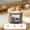 Artloge 2 Tiers Elevated Cat Tower Bed Pet Cat Indoor Furniture House with Beech Wood Frame & Soft Plush Mat - 4 of 4